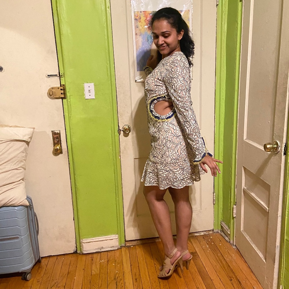 Lace Cut Out Party Dress